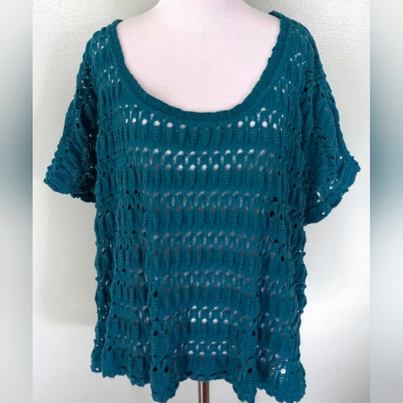 Sanctuary Teal Knit Top - Picture 1 of 6